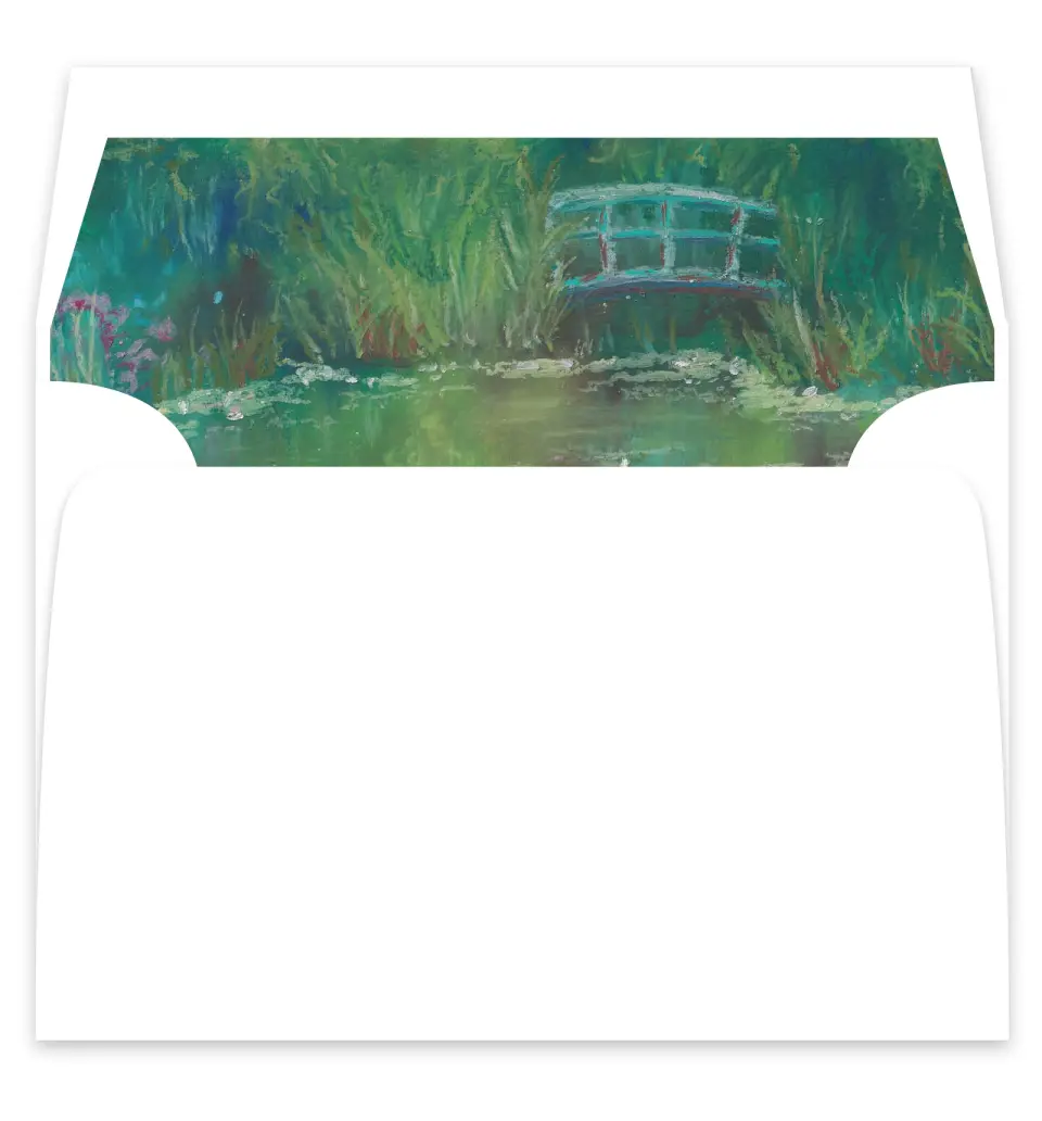 This is a  7¼" x 6⅞" Envelope Liners (ELF) called Bridge To Love printed in full color