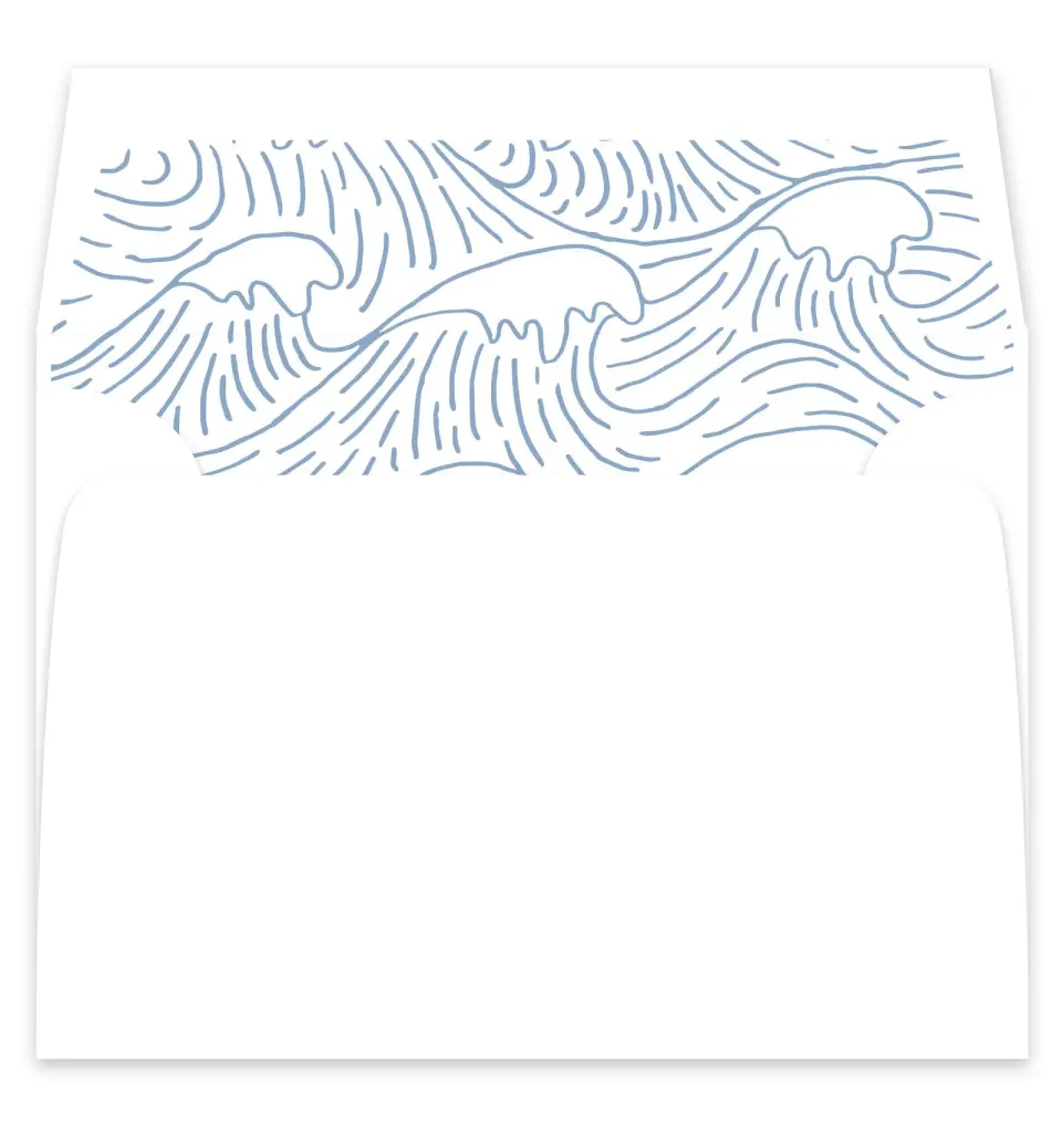 This is a  7¼" x 6⅞" Envelope Liners (ELF) called Wave of Love printed in full color