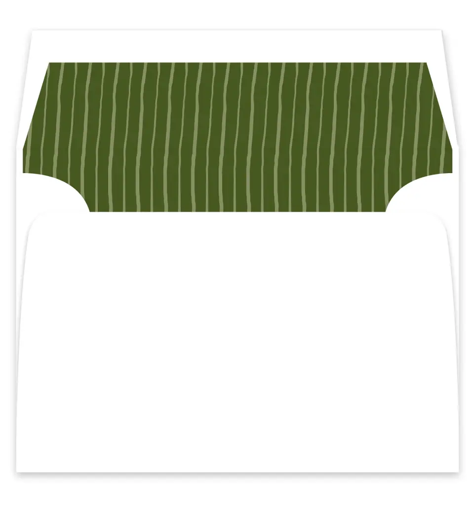 This is a  7¼" x 6⅞" Envelope Liners (ELF) called Evergreen Elegance printed in full color