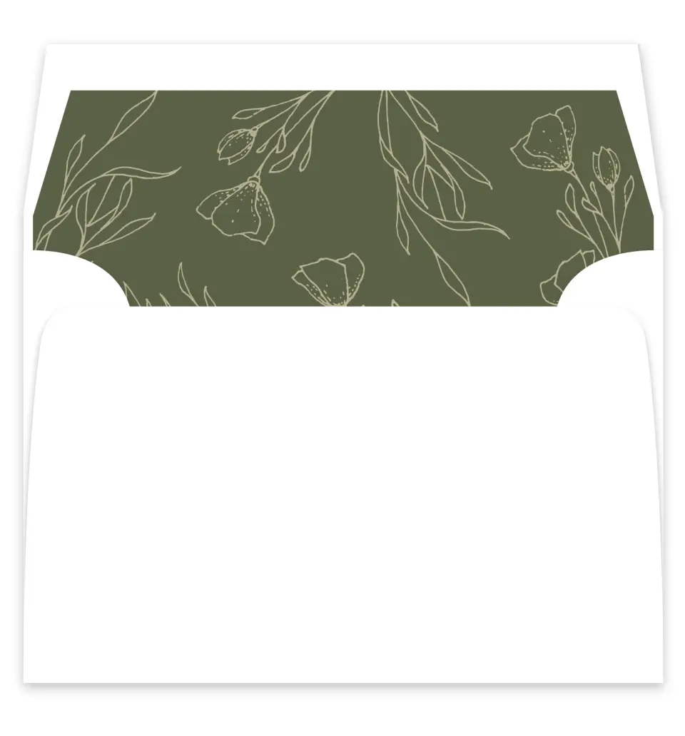 This is a  7¼" x 6⅞" Envelope Liners (ELF) called Idyllic Love printed in full color