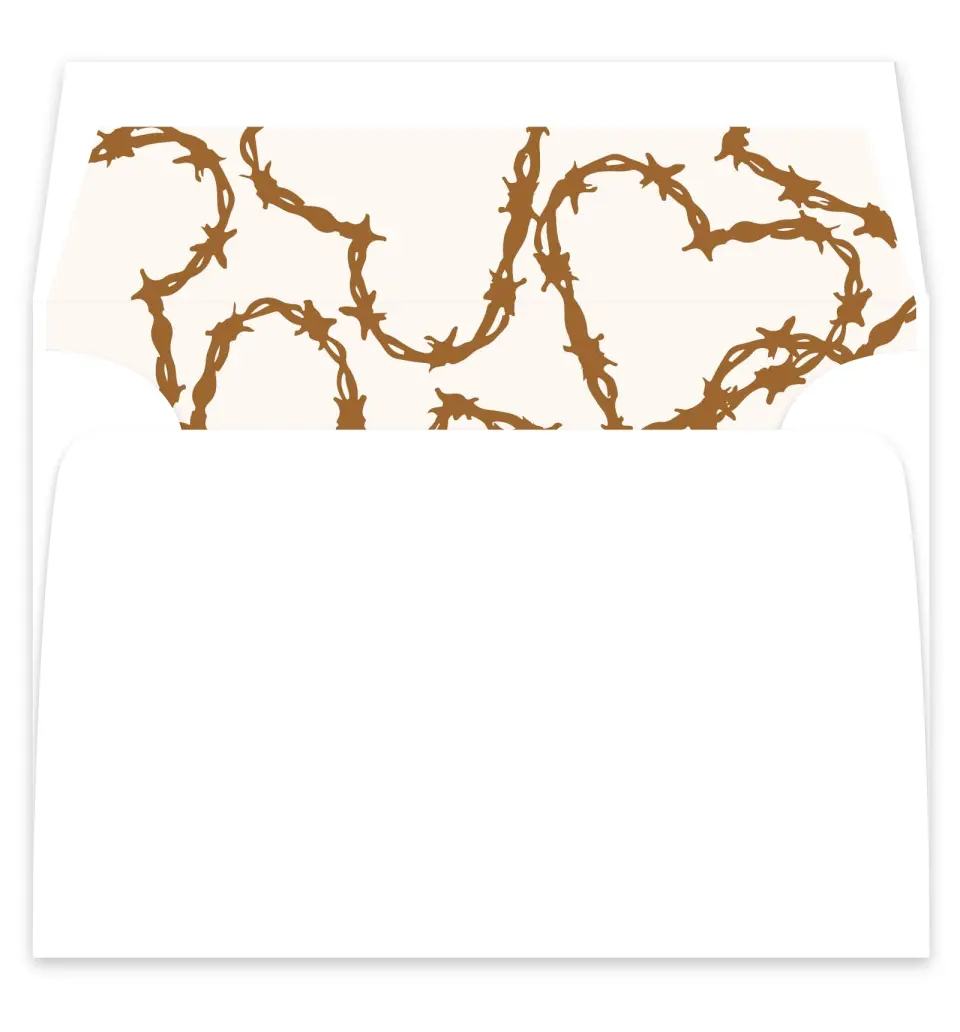 This is a  7¼" x 6⅞" Envelope Liners (ELF) called Head Over Boots printed in full color