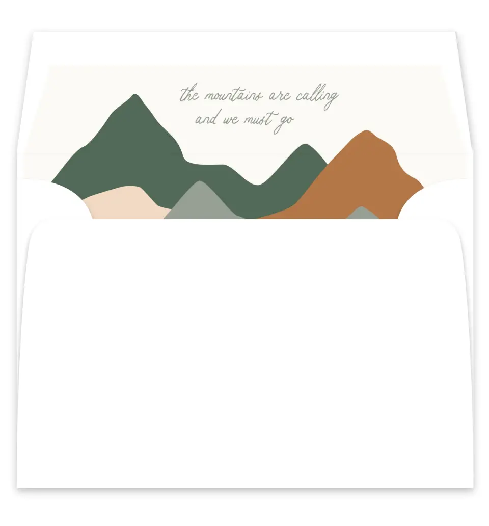 This is a  7¼" x 6⅞" Envelope Liners (ELF) called Elevated Adventures printed in full color