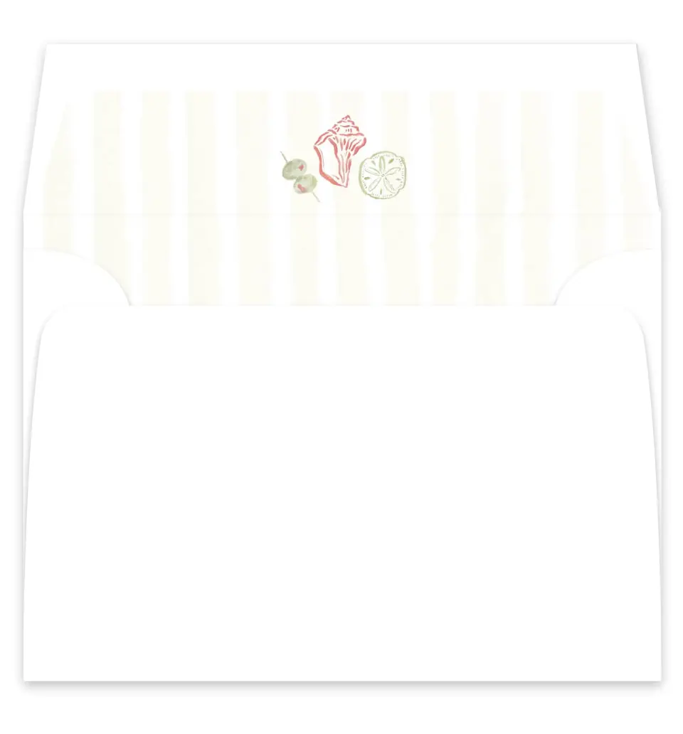 This is a  7¼" x 6⅞" Envelope Liners (ELF) called Positano Daydream printed in full color