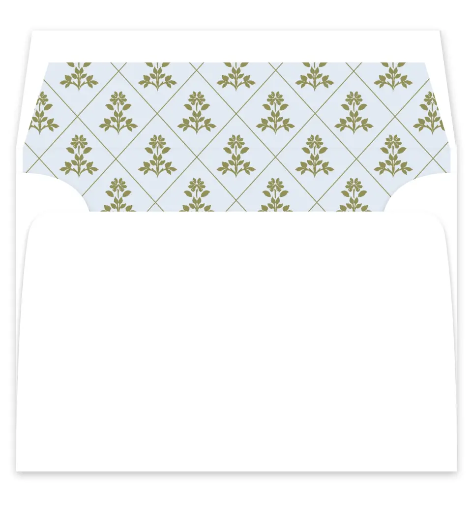 This is a  7¼" x 6⅞" Envelope Liners (ELF) called Signature Vows printed in full color