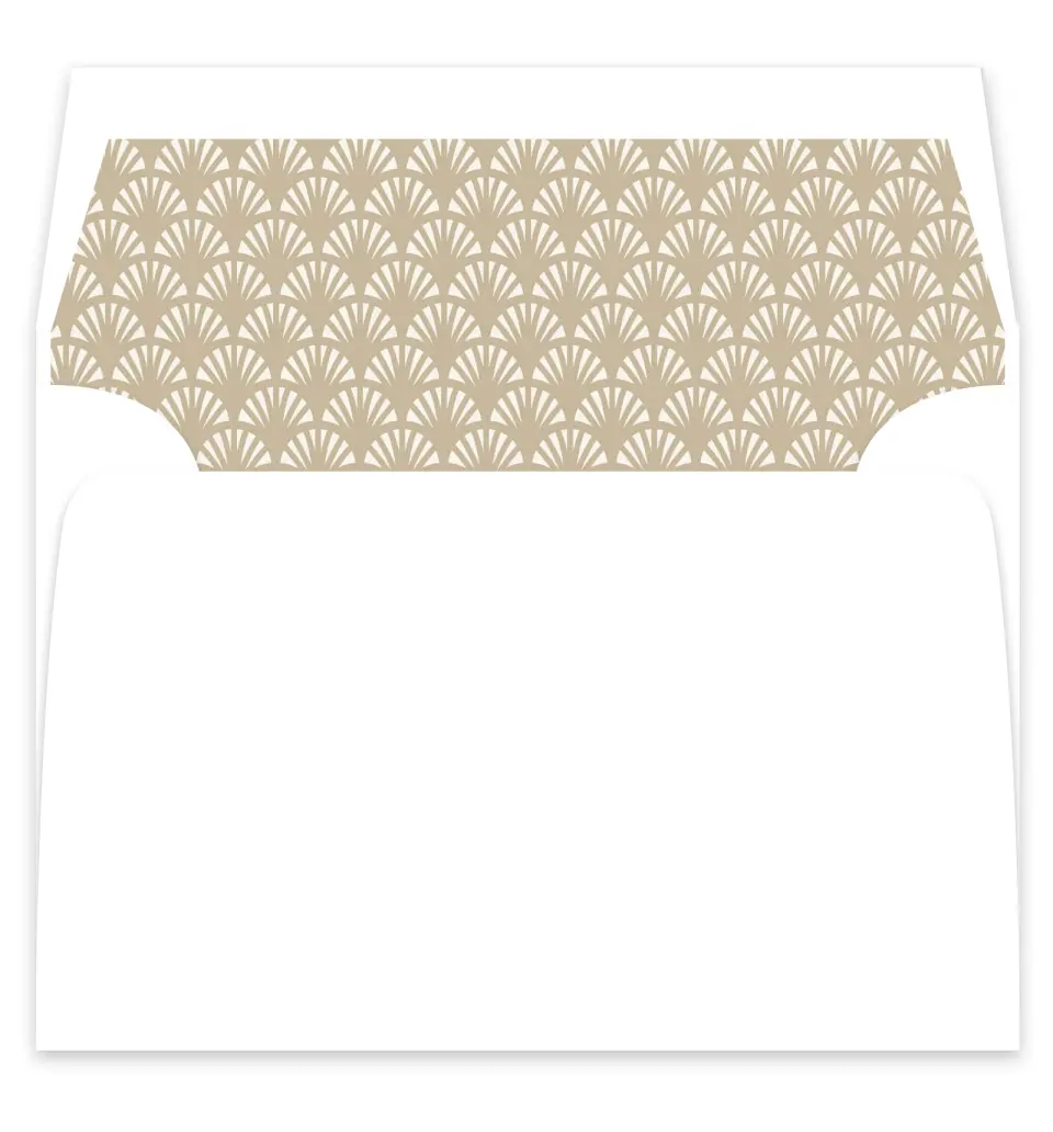 This is a  7¼" x 6⅞" Envelope Liners (ELF) called Elegant Shell printed in full color