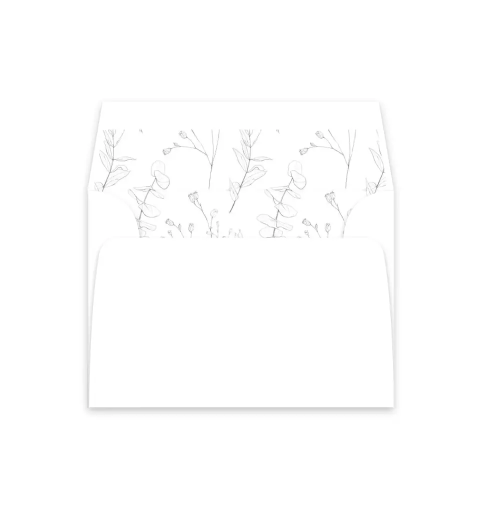 This is a  4⅞" x 4.563" Envelope Liners (ELM) called Scripted Romance printed in full color
