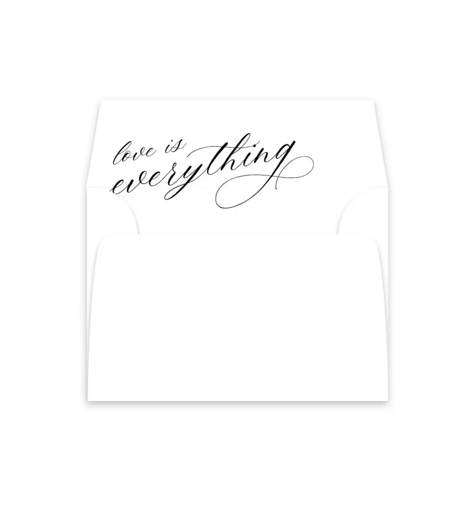 This is a  4⅞" x 4.563" Envelope Liners (ELM) called Love is Everything printed in full color