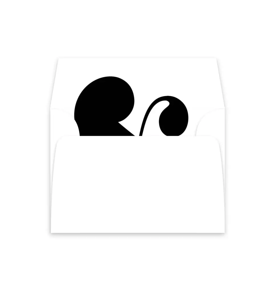 This is a  4⅞" x 4.563" Envelope Liners (ELM) called Bold Ampersand printed in full color