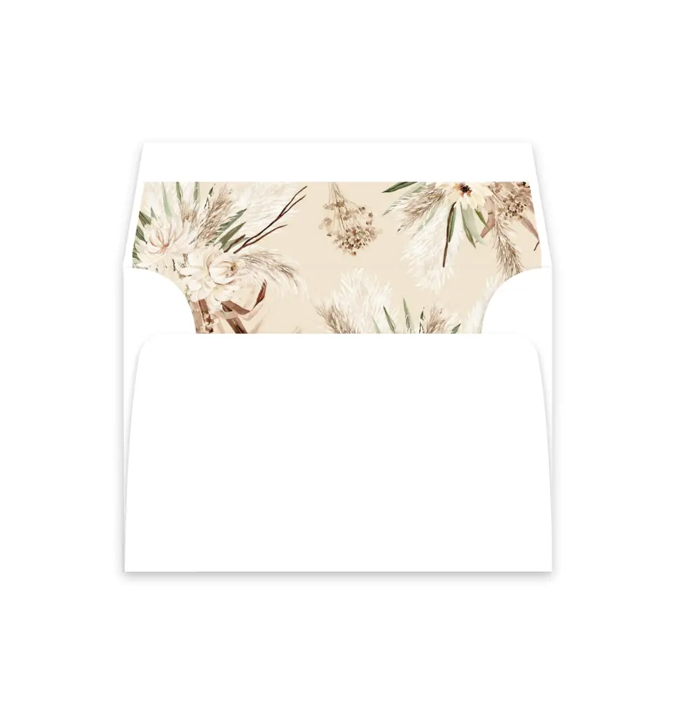 This is a  4⅞" x 4.563" Envelope Liners (ELM) called Natural Boho printed in full color