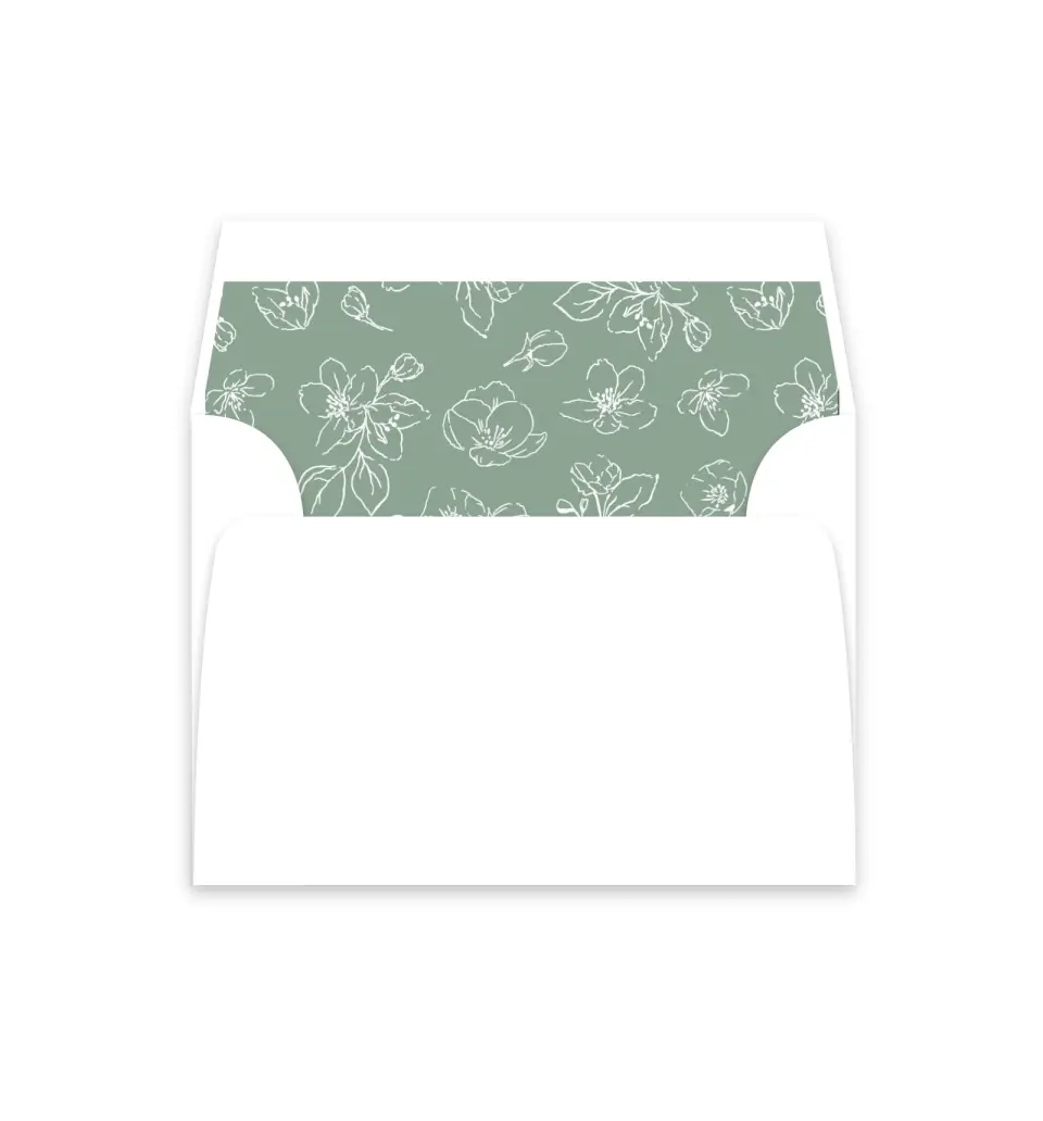 This is a  4⅞" x 4.563" Envelope Liners (ELM) called Blossoming Arch printed in full color