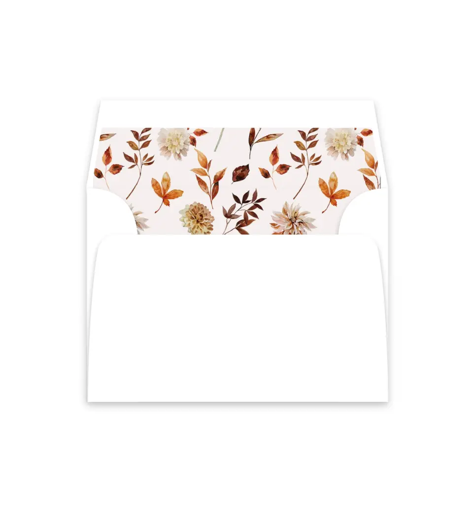 This is a  4⅞" x 4.563" Envelope Liners (ELM) called Autumn Florals printed in full color