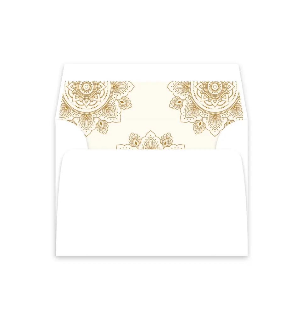 This is a  4⅞" x 4.563" Envelope Liners (ELM) called Indian Mandala printed in full color