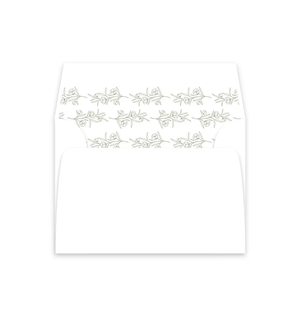 This is a  4⅞" x 4.563" Envelope Liners (ELM) called The Jasmine printed in full color