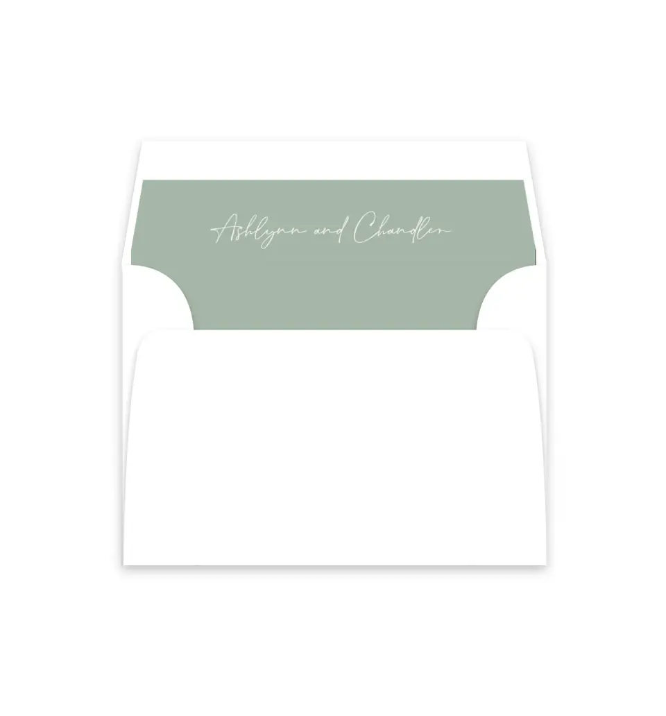 This is a  4⅞" x 4.563" Envelope Liners (ELM) called The Ashlynn printed in full color