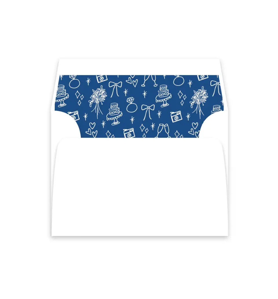 This is a  4⅞" x 4.563" Envelope Liners (ELM) called Drawn To You printed in full color