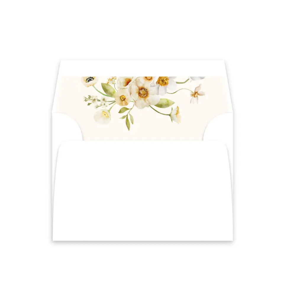 This is a  4⅞" x 4.563" Envelope Liners (ELM) called Charming Cosmos printed in full color
