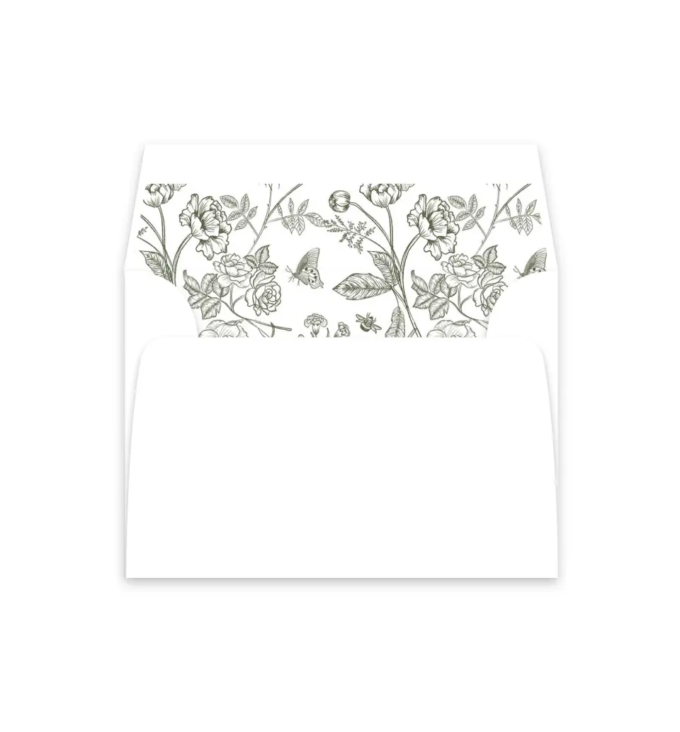 This is a  4⅞" x 4.563" Envelope Liners (ELM) called Elegant Crest printed in full color