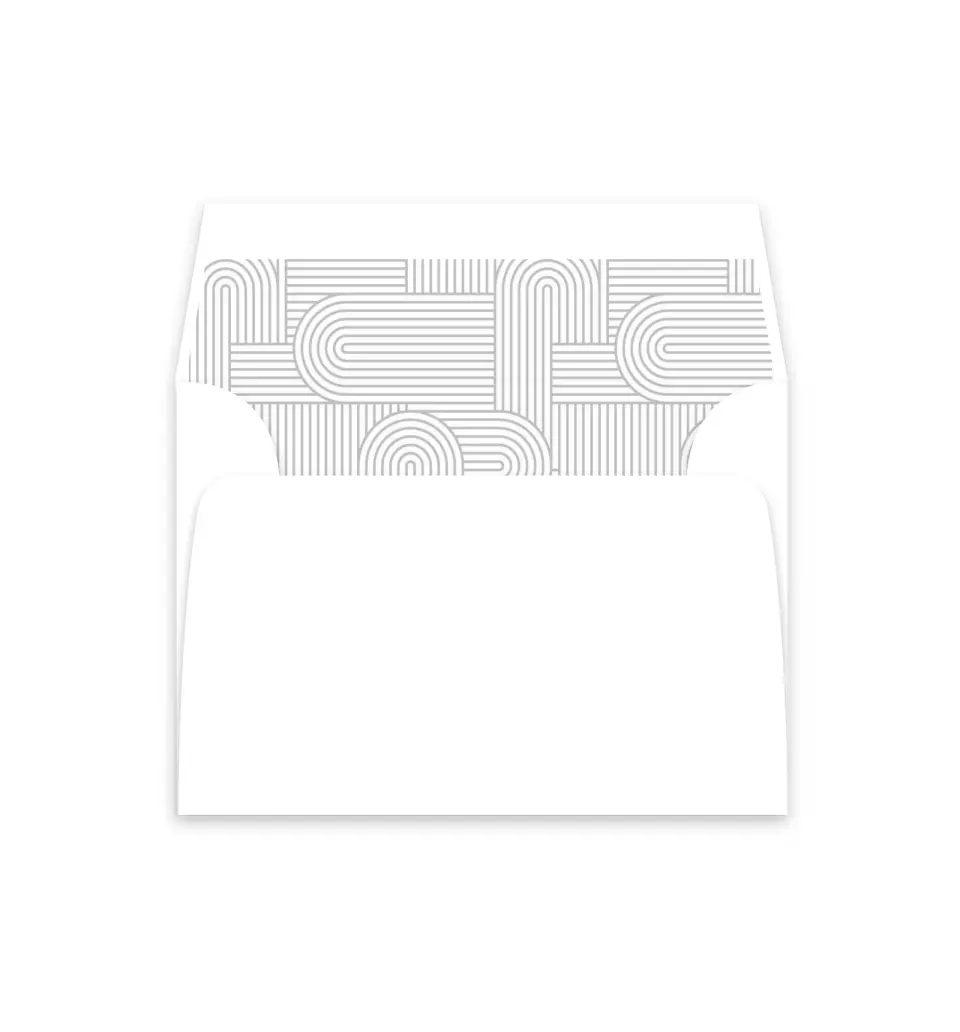 This is a  4⅞" x 4.563" Envelope Liners (ELM) called Geometric Elegance printed in full color
