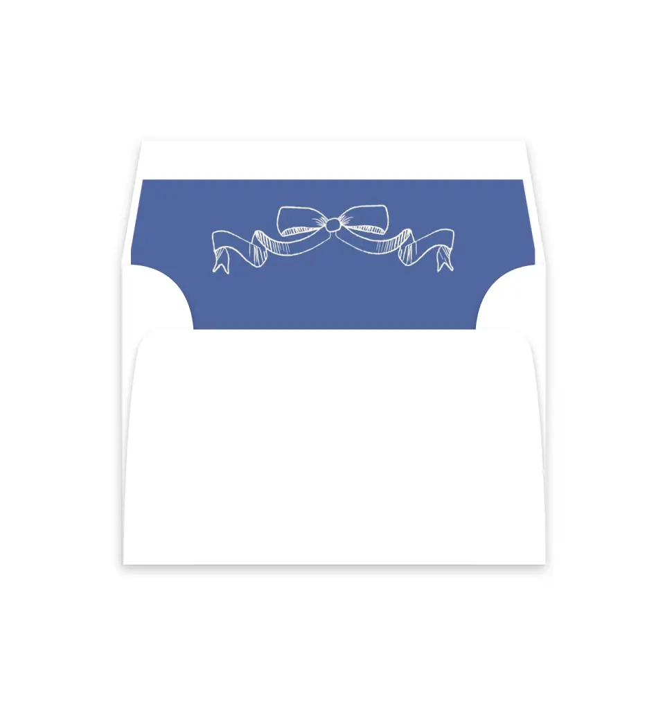 This is a  4⅞" x 4.563" Envelope Liners (ELM) called Sketched Bow printed in full color