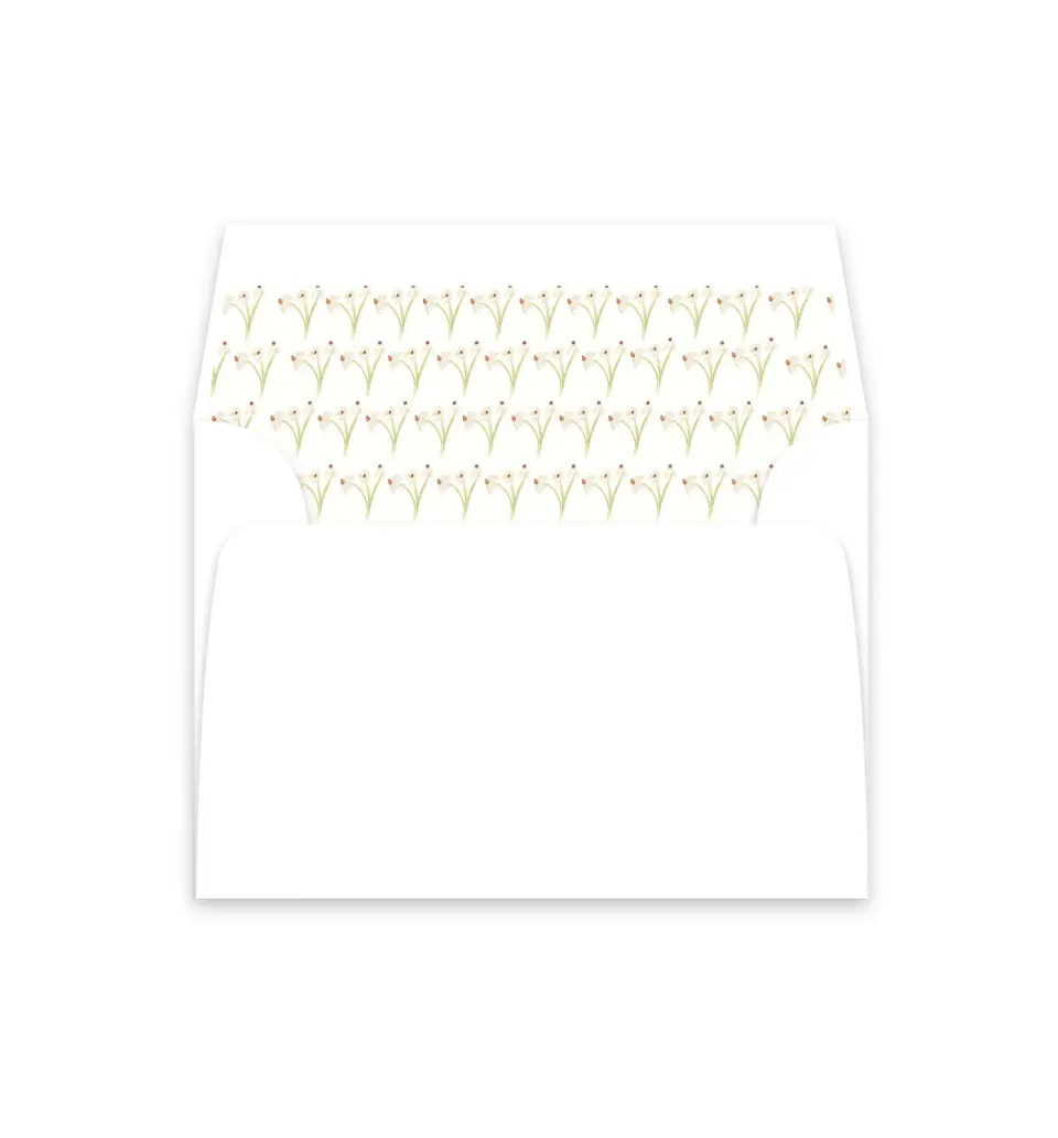 This is a  4⅞" x 4.563" Envelope Liners (ELM) called Forever in Bloom printed in full color
