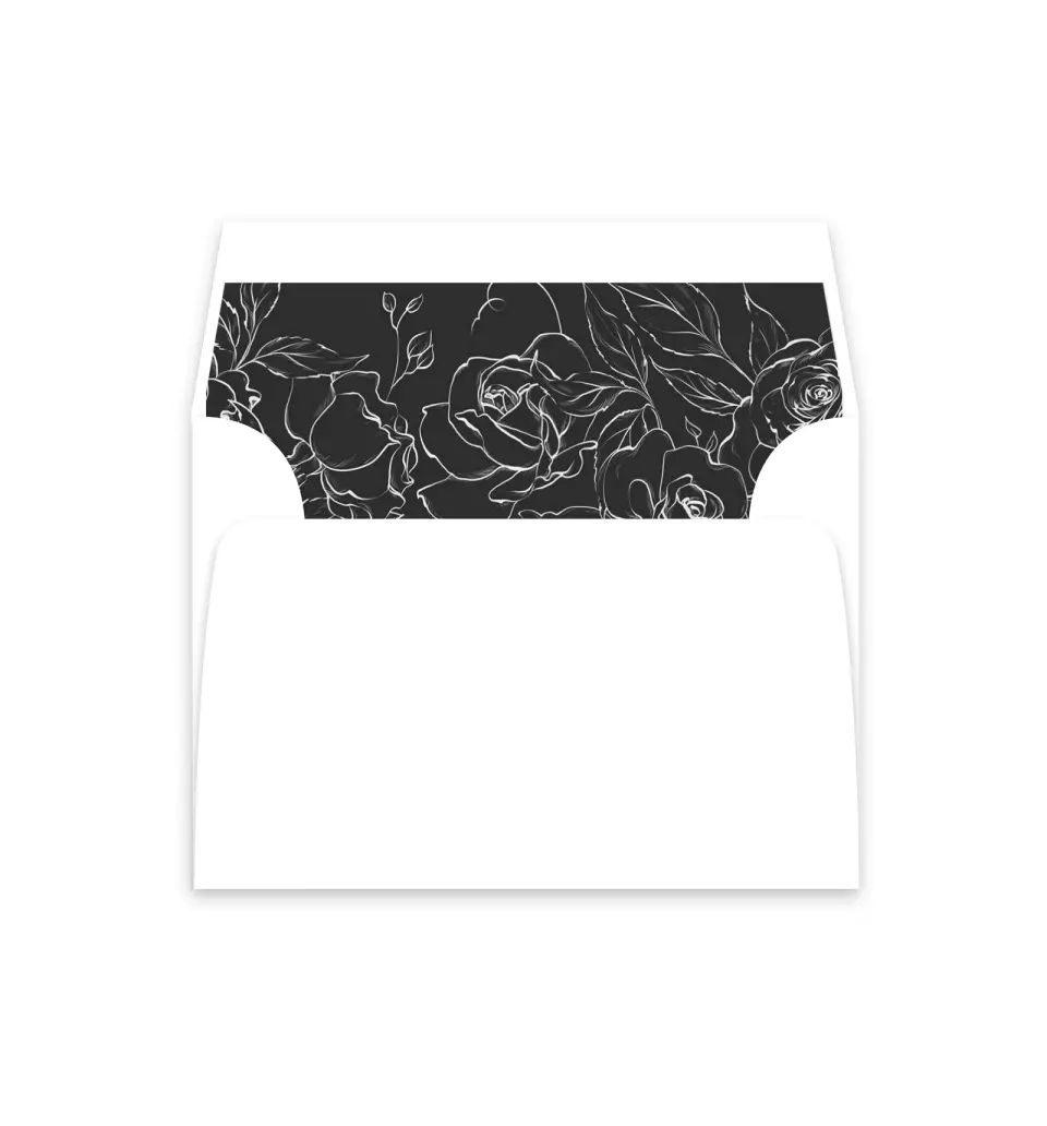 This is a  4⅞" x 4.563" Envelope Liners (ELM) called The Anabelle printed in full color