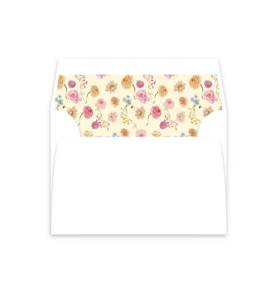 This is a  4⅞" x 4.563" Envelope Liners (ELM) called The Florence printed in full color