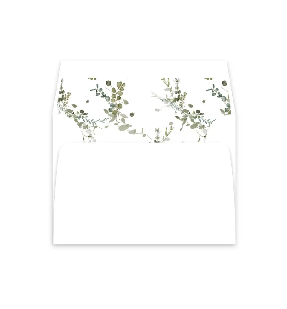 This is a  4⅞" x 4.563" Envelope Liners (ELM) called The Hailey printed in full color