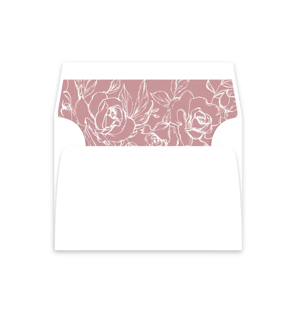 This is a  4⅞" x 4.563" Envelope Liners (ELM) called Blushing Rose printed in full color