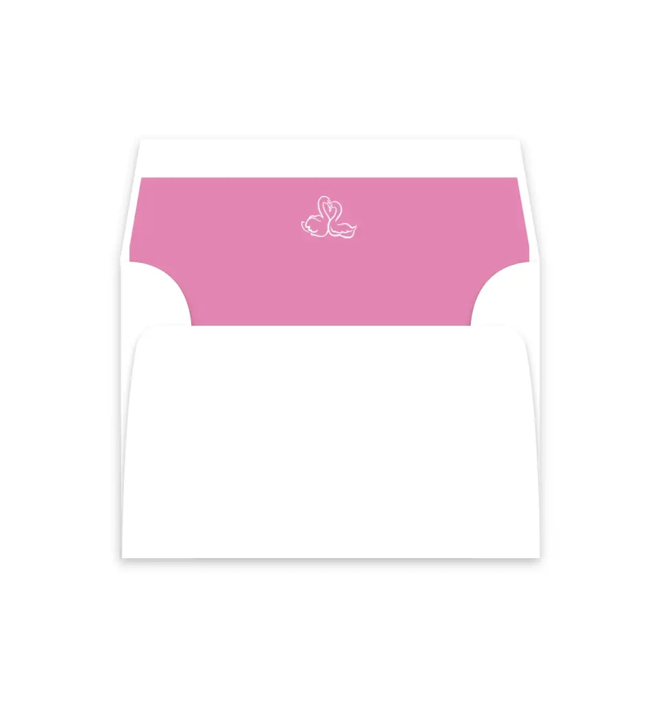 This is a  4⅞" x 4.563" Envelope Liners (ELM) called Swan Love printed in full color