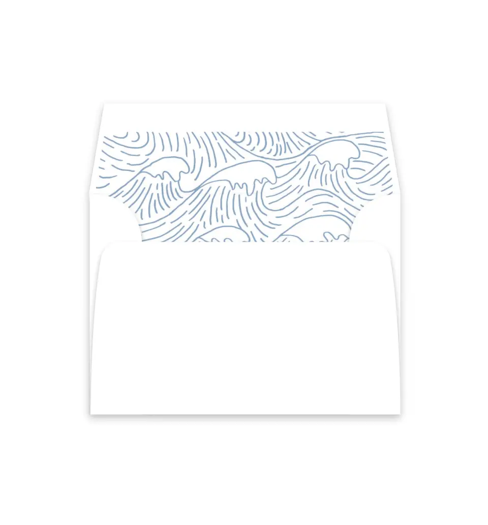 This is a  4⅞" x 4.563" Envelope Liners (ELM) called Wave of Love printed in full color
