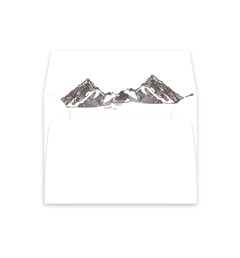 This is a  4⅞" x 4.563" Envelope Liners (ELM) called Mountain Bliss printed in full color