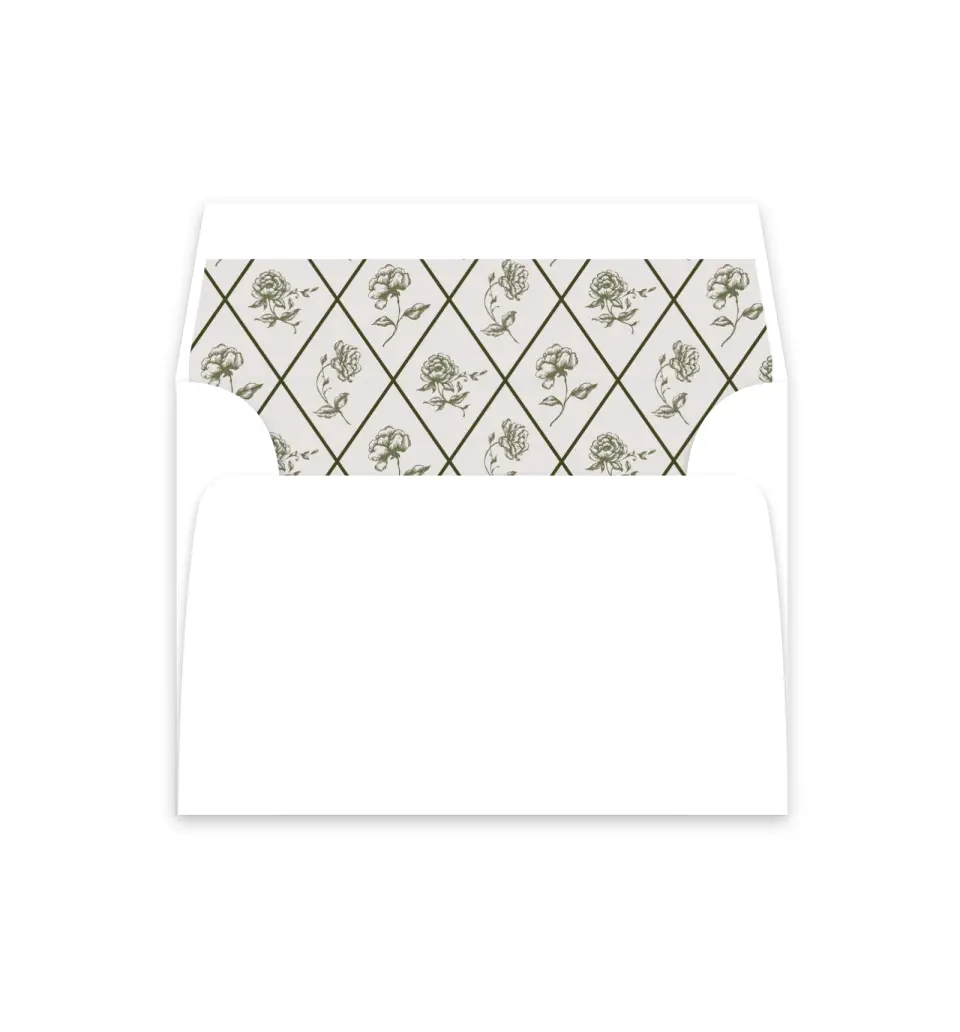 This is a  4⅞" x 4.563" Envelope Liners (ELM) called Meadow of Merriment printed in full color
