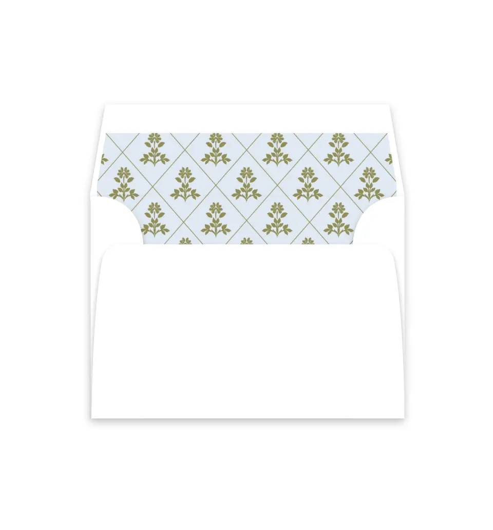 This is a  4⅞" x 4.563" Envelope Liners (ELM) called Signature Vows printed in full color