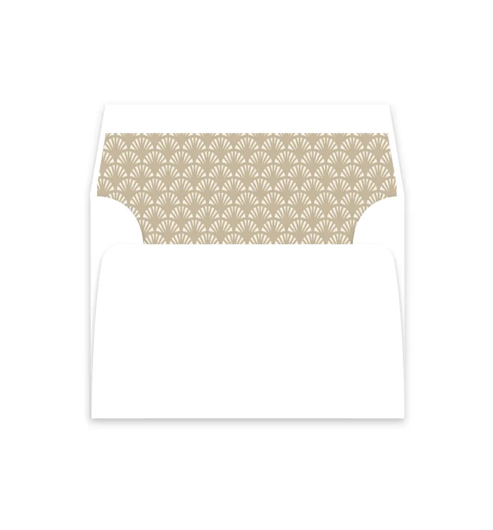 This is a  4⅞" x 4.563" Envelope Liners (ELM) called Elegant Shell printed in full color