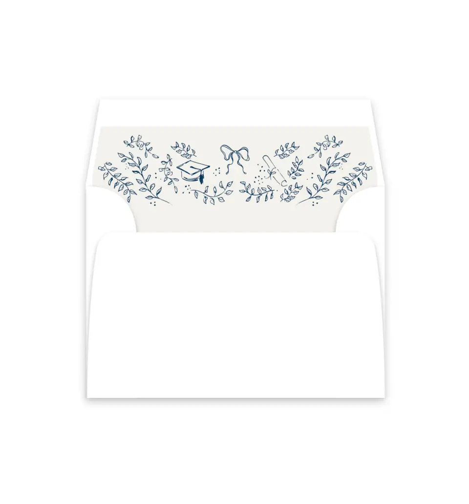 This is a  4⅞" x 4.563" Envelope Liners (ELM) called Whimsical Grad printed in full color