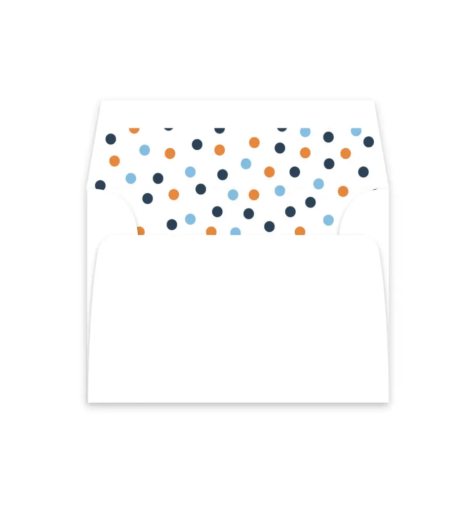 This is a  4⅞" x 4.563" Envelope Liners (ELM) called Polka Dot Grad printed in full color