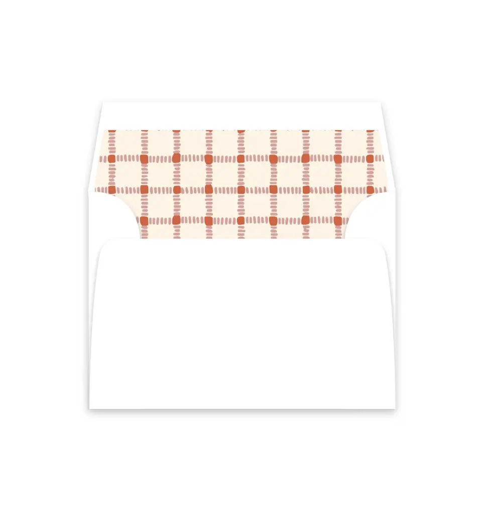 This is a  4⅞" x 4.563" Envelope Liners (ELM) called Stitched Grad printed in full color