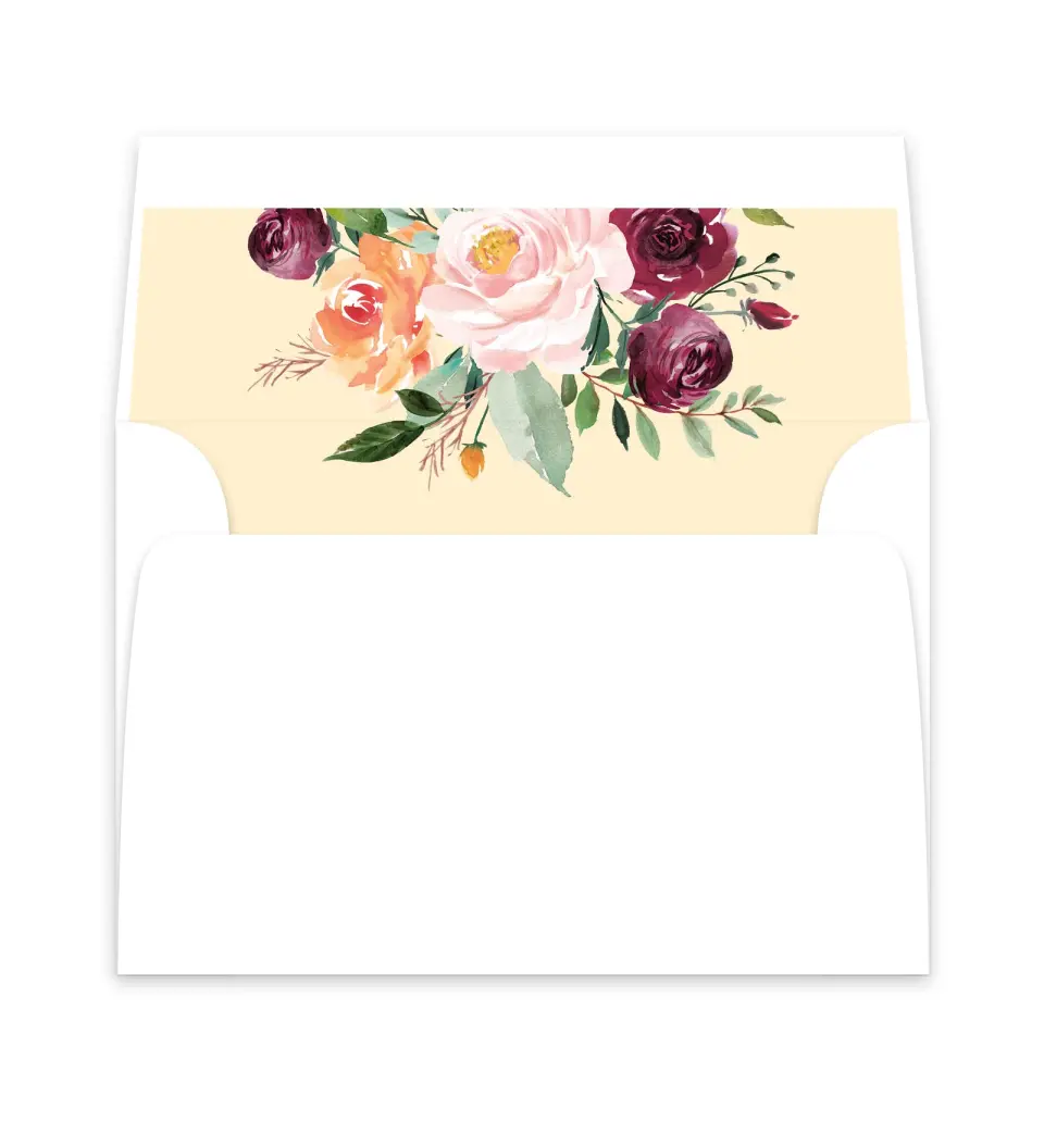 This is a  6" x 5.812" Envelope Liners (ELP) called Country Florals printed in full color