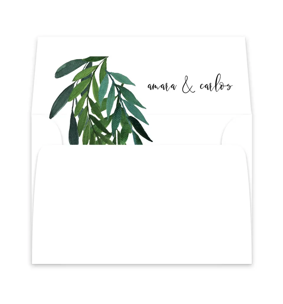 This is a  6" x 5.812" Envelope Liners (ELP) called Painted Greens printed in full color