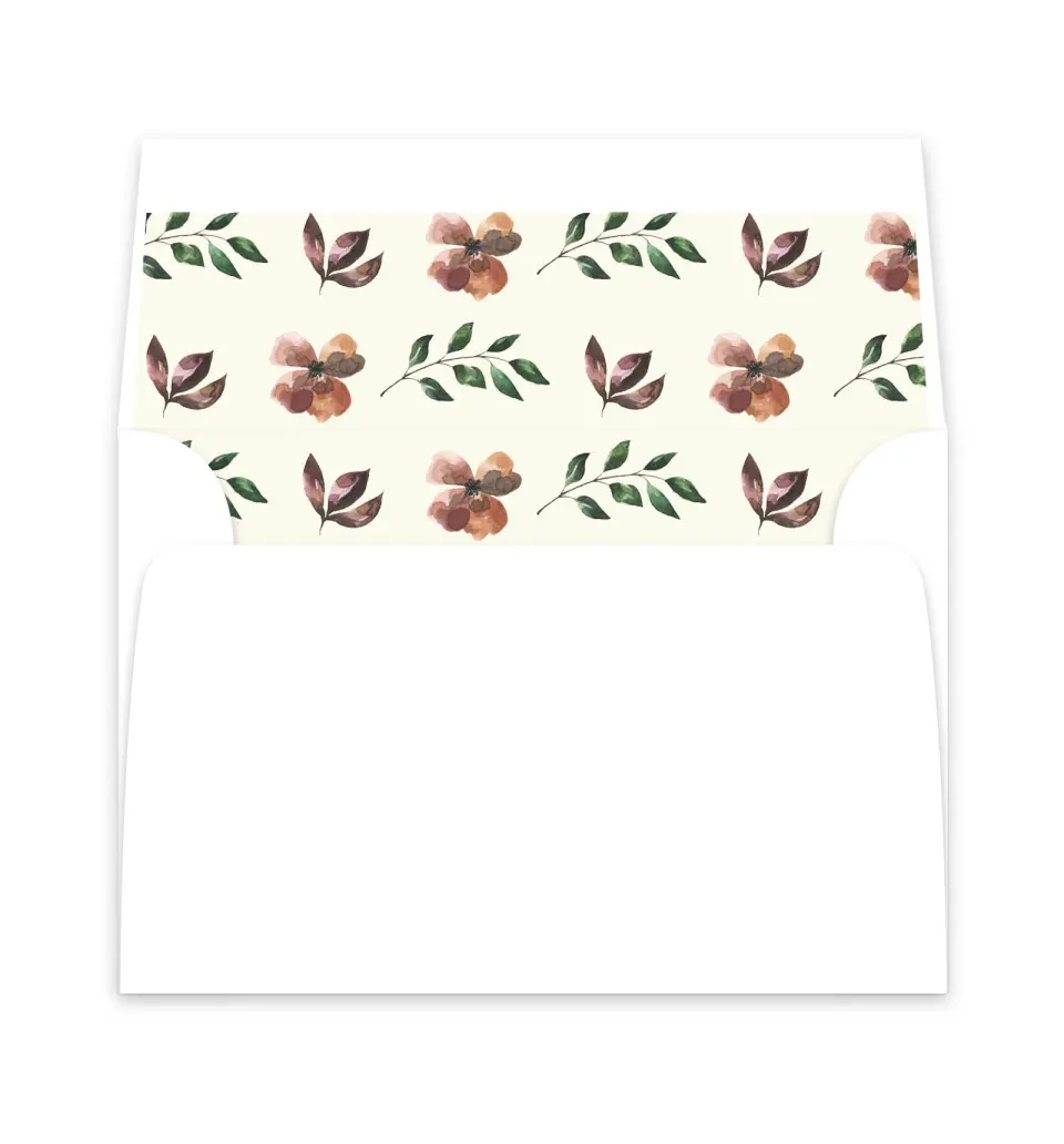 This is a  6" x 5.812" Envelope Liners (ELP) called Golden Blooms printed in full color