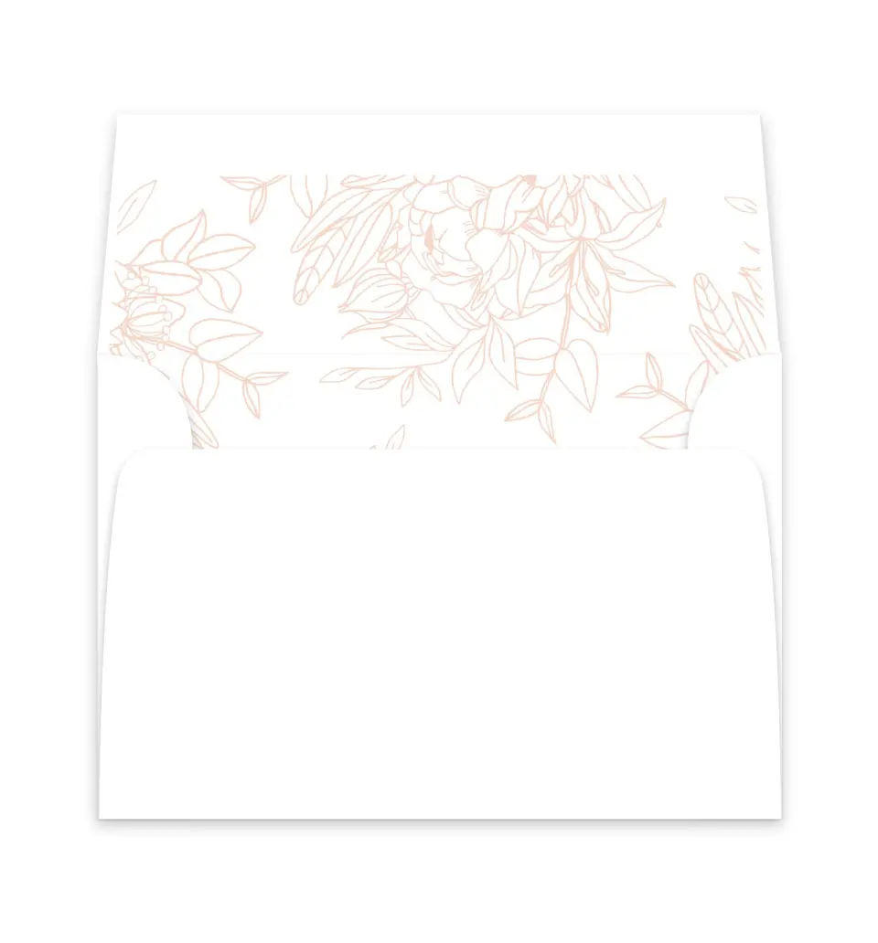 This is a  6" x 5.812" Envelope Liners (ELP) called Floral Outline printed in full color