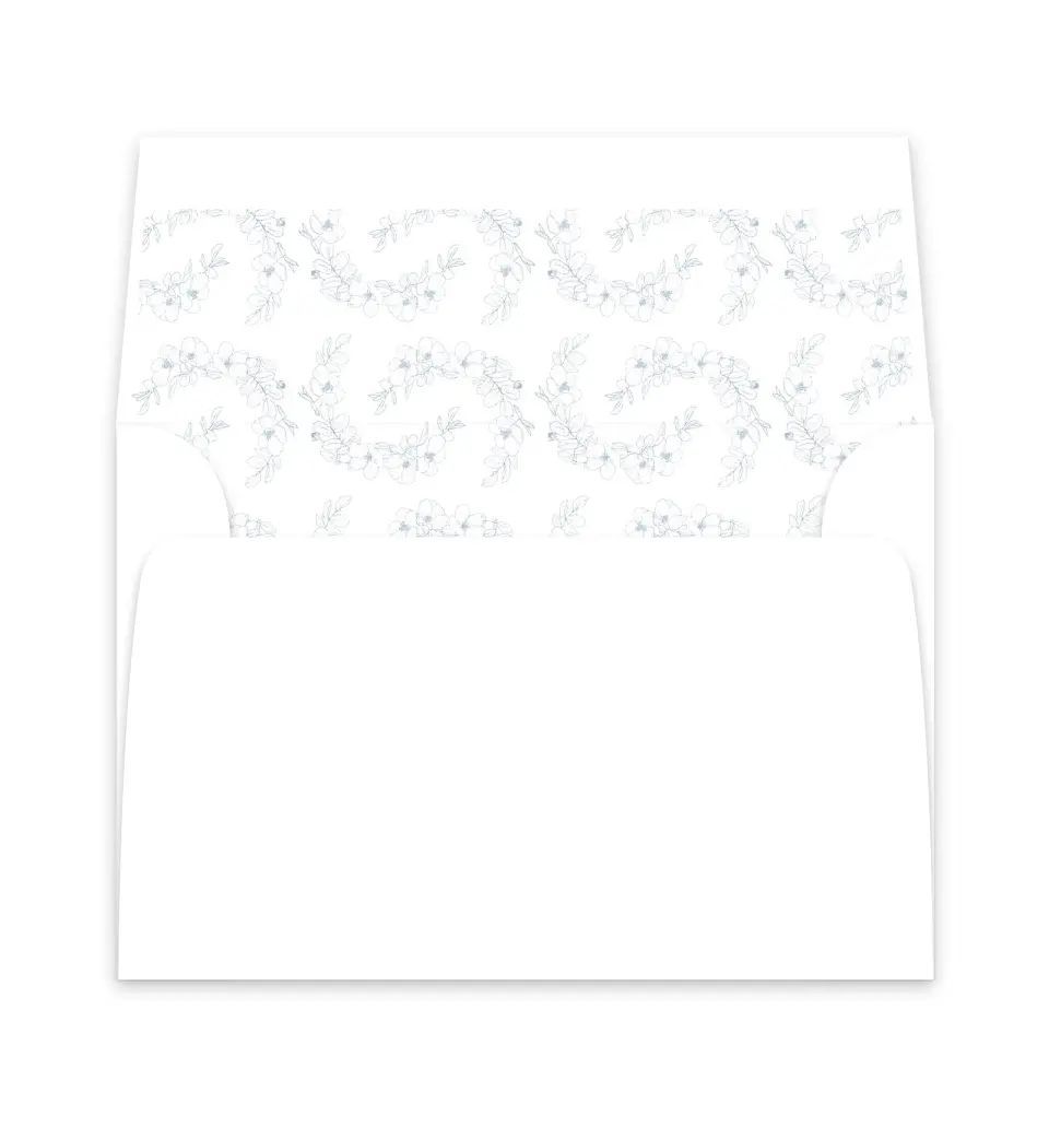 This is a  6" x 5.812" Envelope Liners (ELP) called Floral Sketch printed in full color