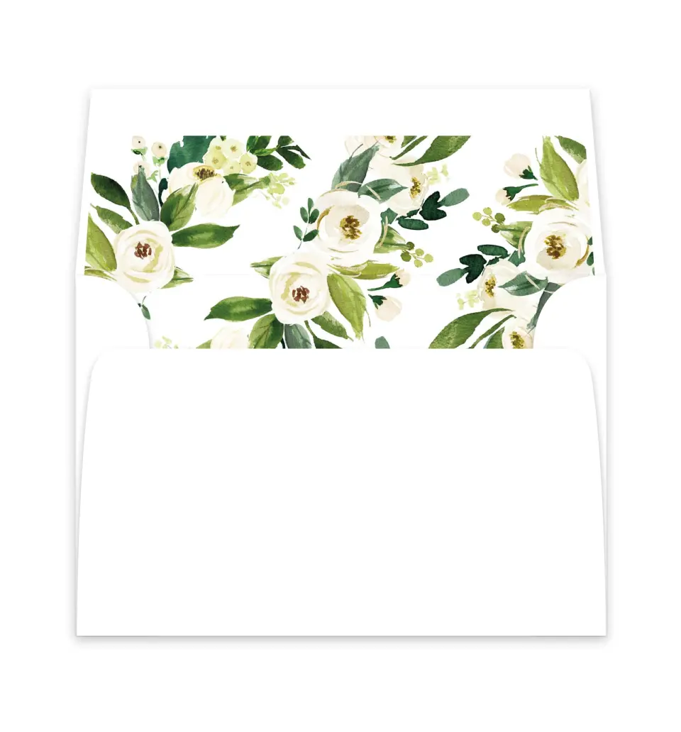 This is a  6" x 5.812" Envelope Liners (ELP) called Wedding Florals printed in full color