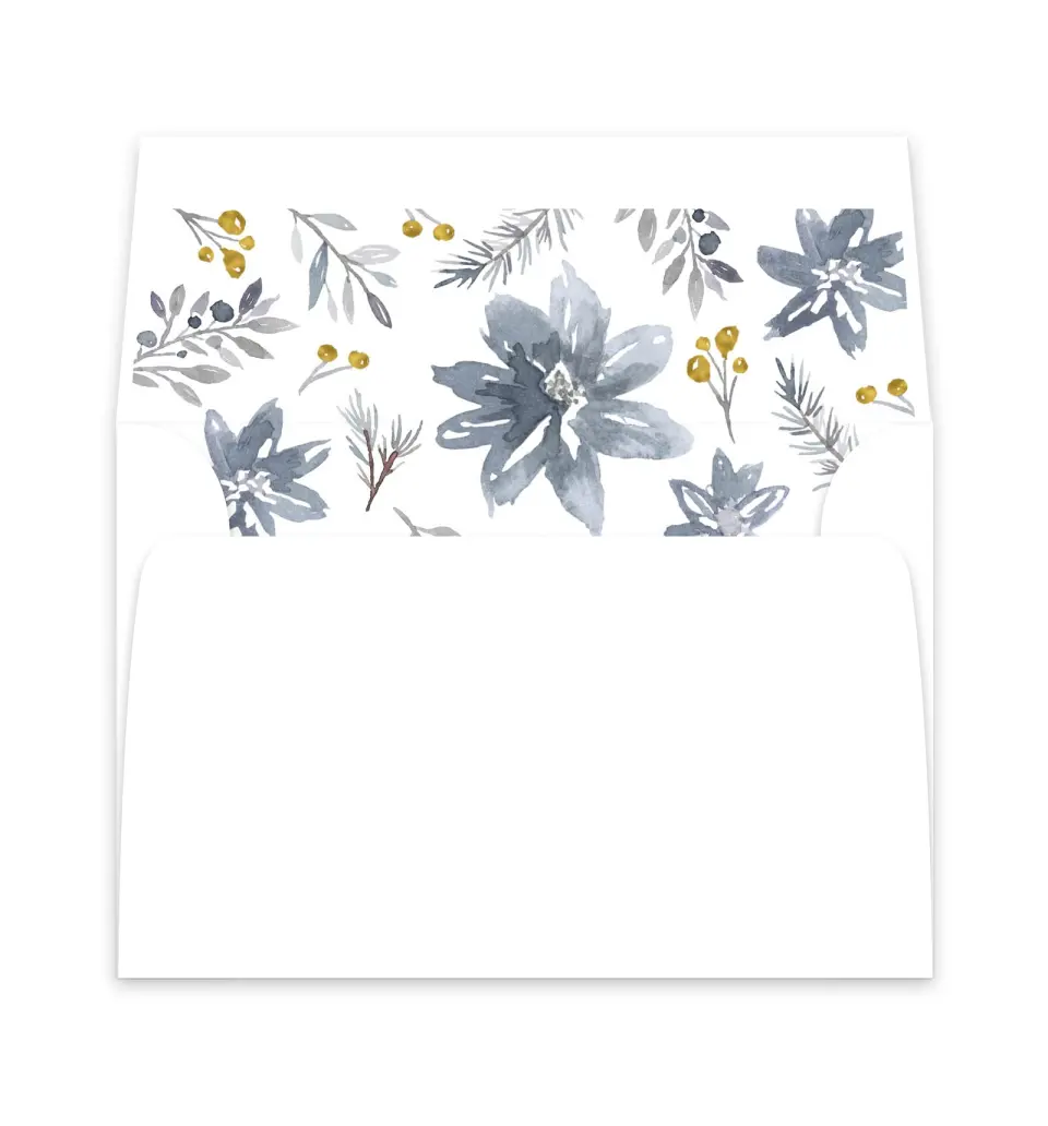 This is a  6" x 5.812" Envelope Liners (ELP) called Winter Floral printed in full color