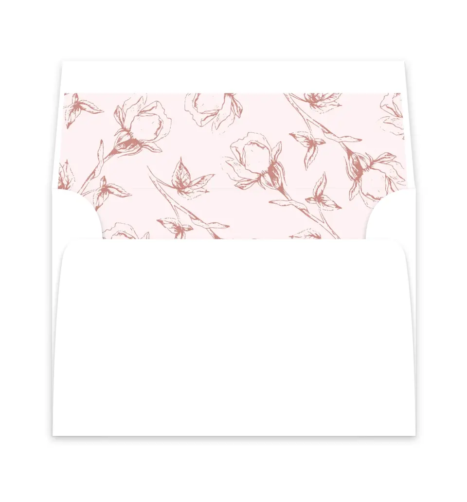 This is a  6" x 5.812" Envelope Liners (ELP) called Blooming Bud printed in full color