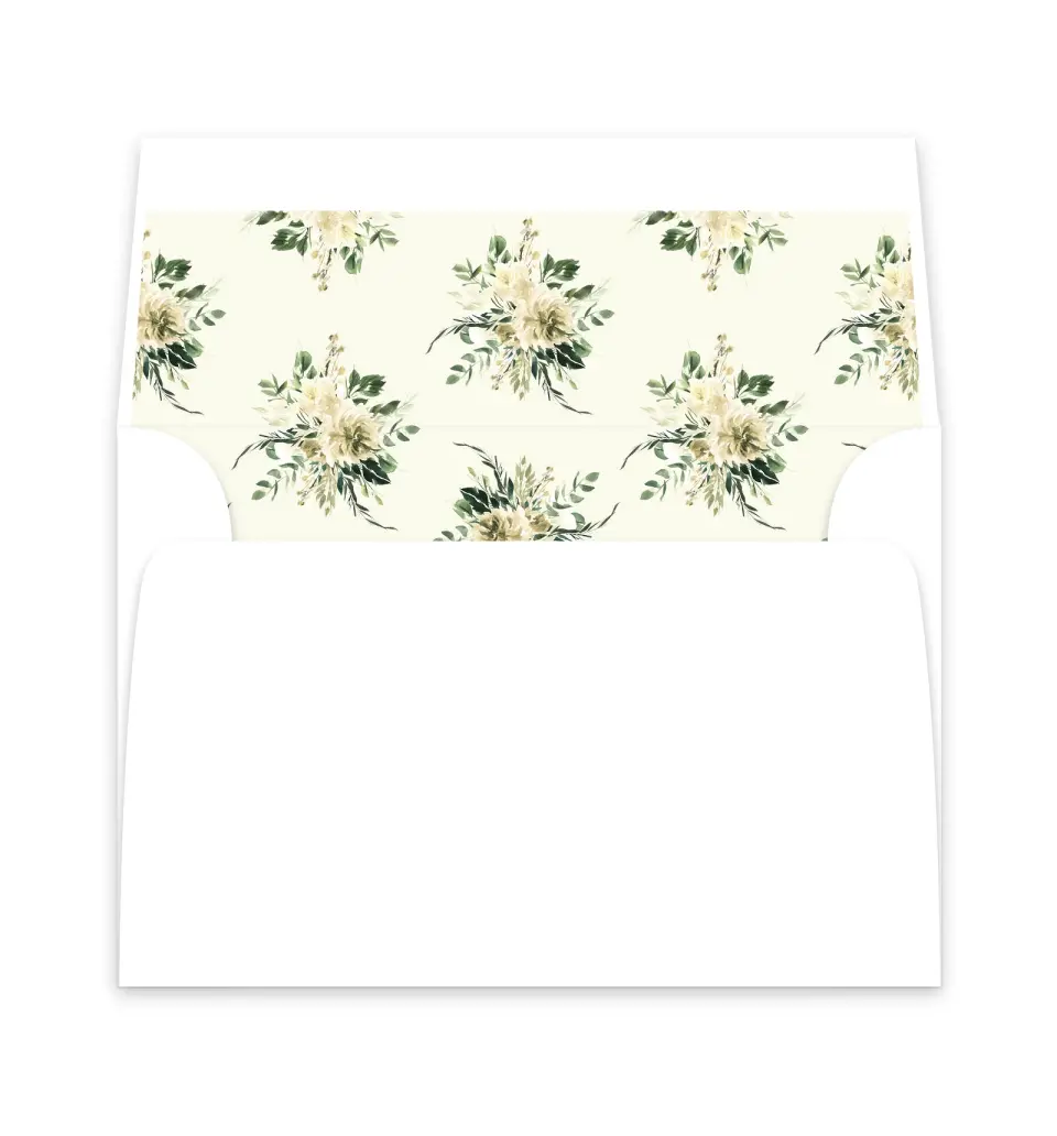 This is a  6" x 5.812" Envelope Liners (ELP) called Honest Bouquet printed in full color