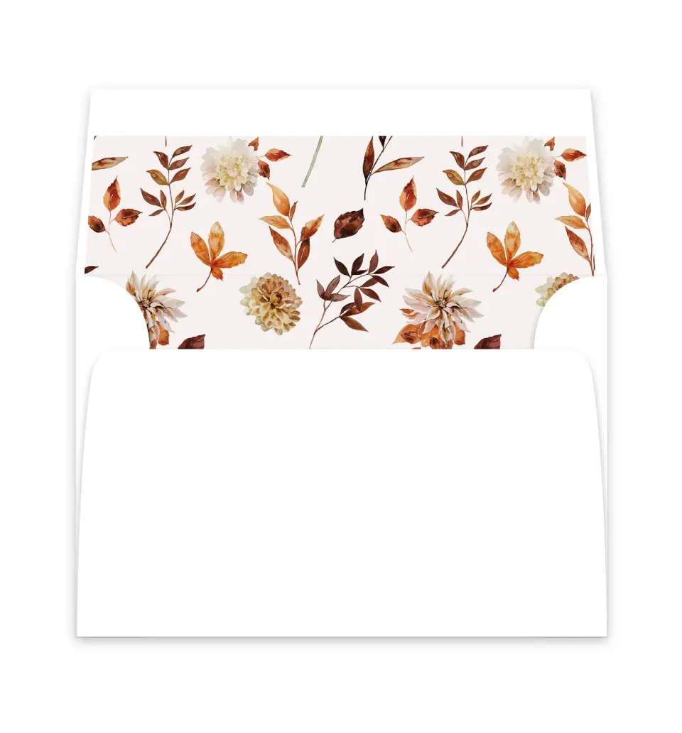 This is a  6" x 5.812" Envelope Liners (ELP) called Autumn Florals printed in full color