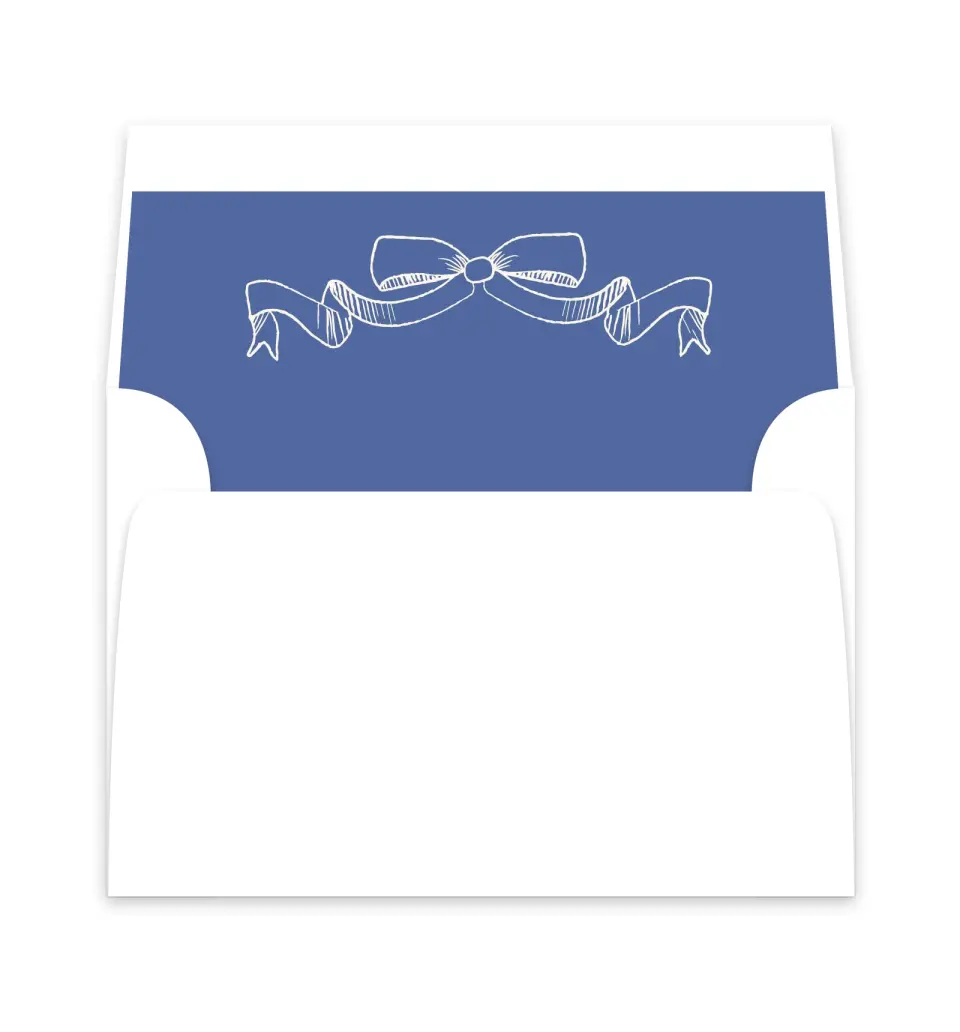 This is a  6" x 5.812" Envelope Liners (ELP) called Sketched Bow printed in full color