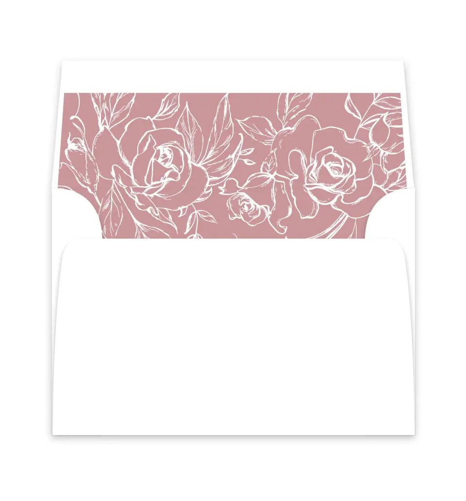 This is a  6" x 5.812" Envelope Liners (ELP) called Blushing Rose printed in full color