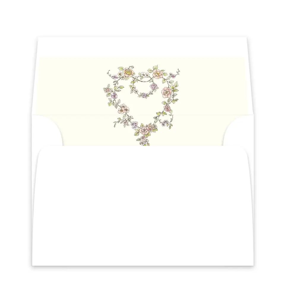 This is a  6" x 5.812" Envelope Liners (ELP) called Ever After printed in full color